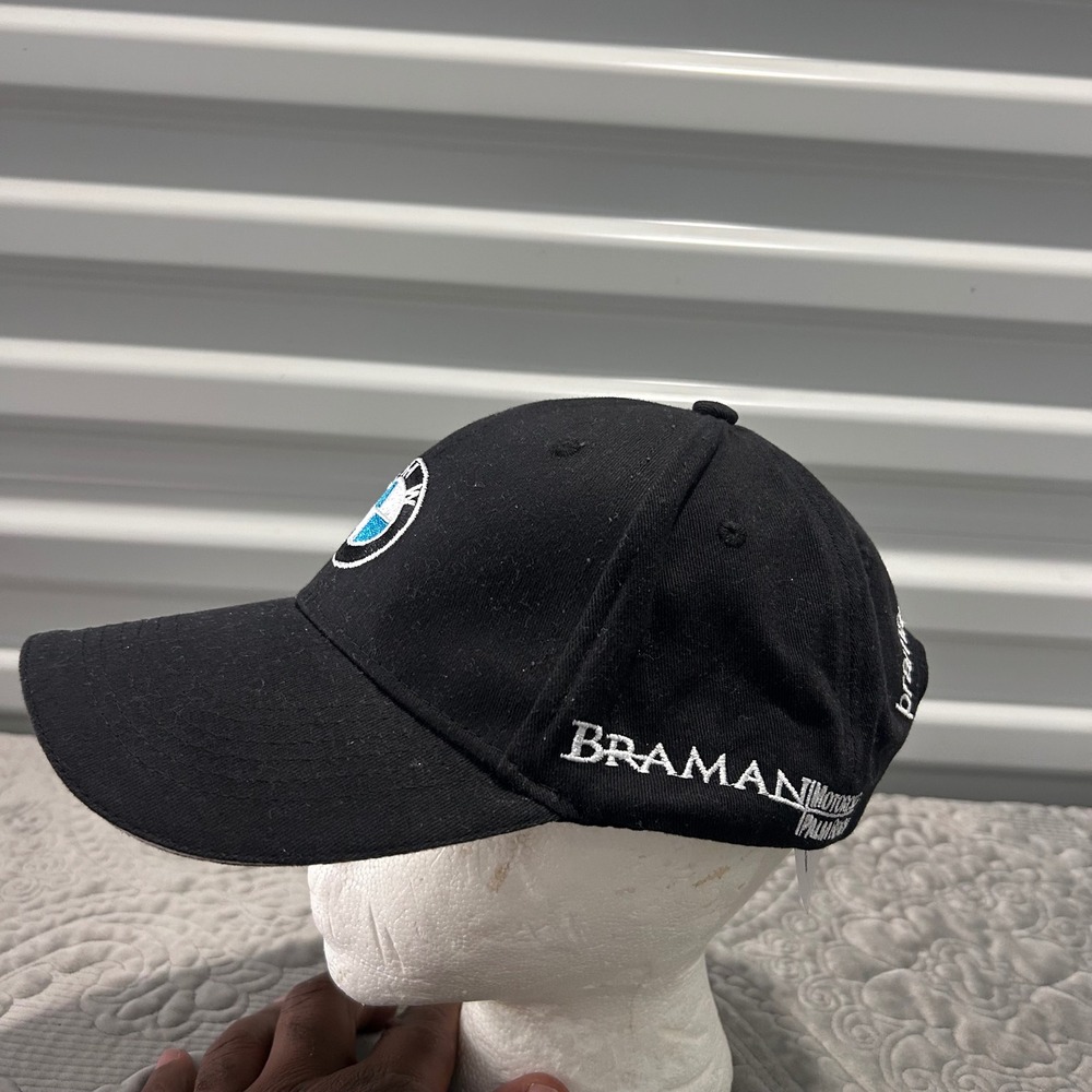 BMW Braman Motorcars Palm Beach Black Embroidered Baseball Mens Hat Adjustable